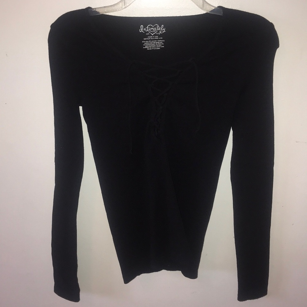 Free people intimately long sleeve tie up top